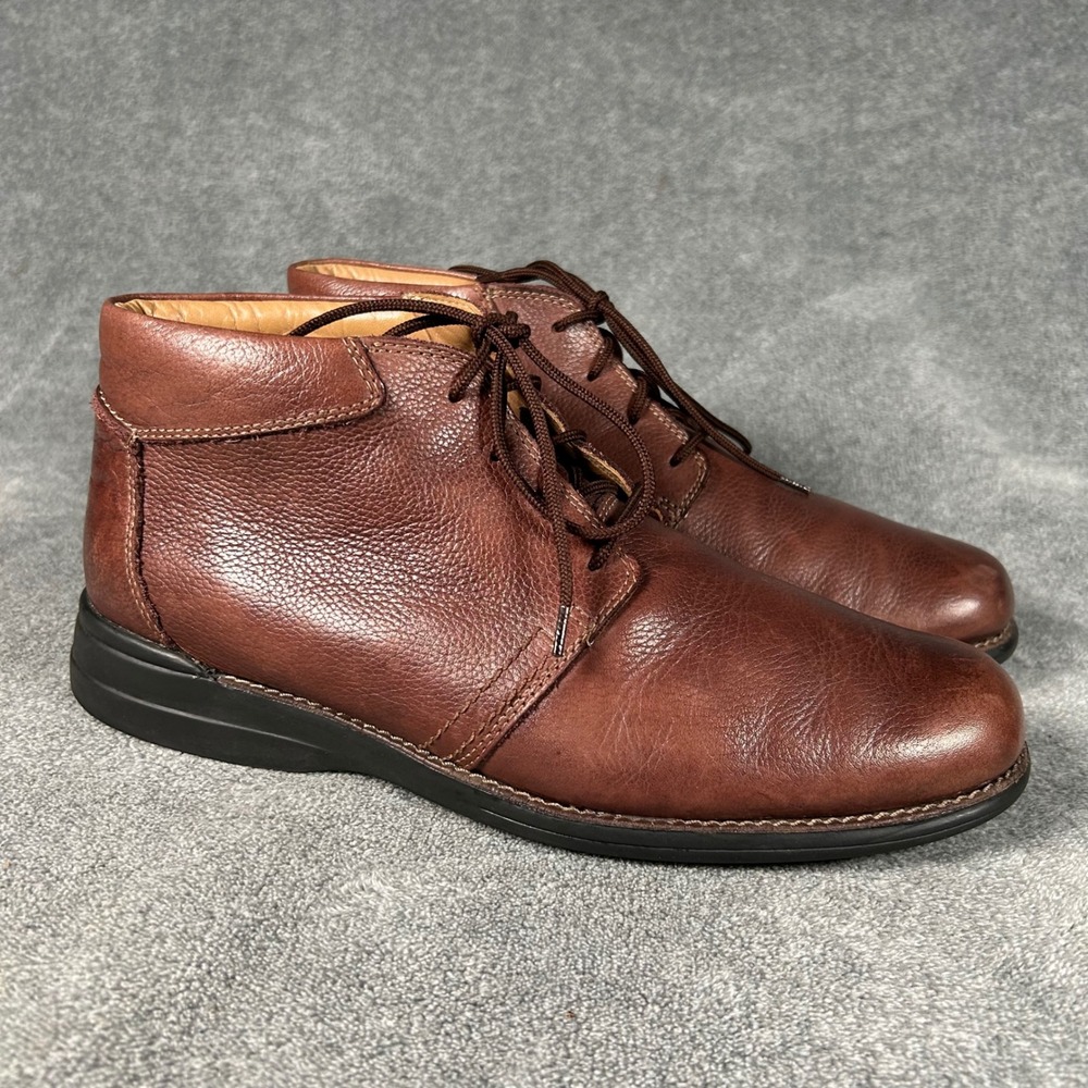 Johnston & Murphy Chukka Boots XC4 Mens Brown Leather 11M Sheepskin Lining